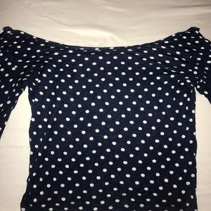Polkadot off the shoulder shirt