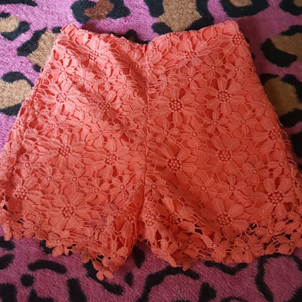 High waist lace shorts