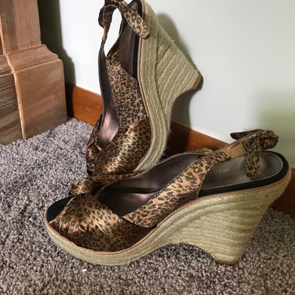 Leopard Print Nine West Wedges size 8