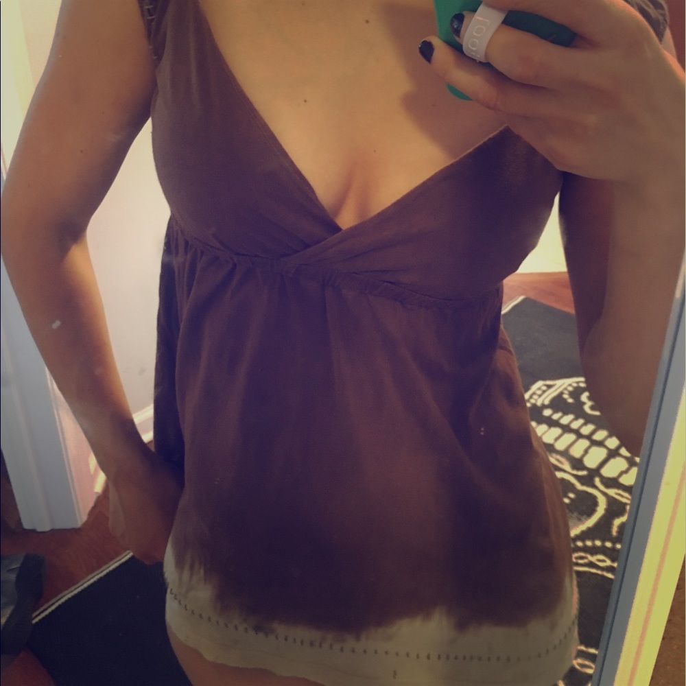 Deep V Tie Dye Top