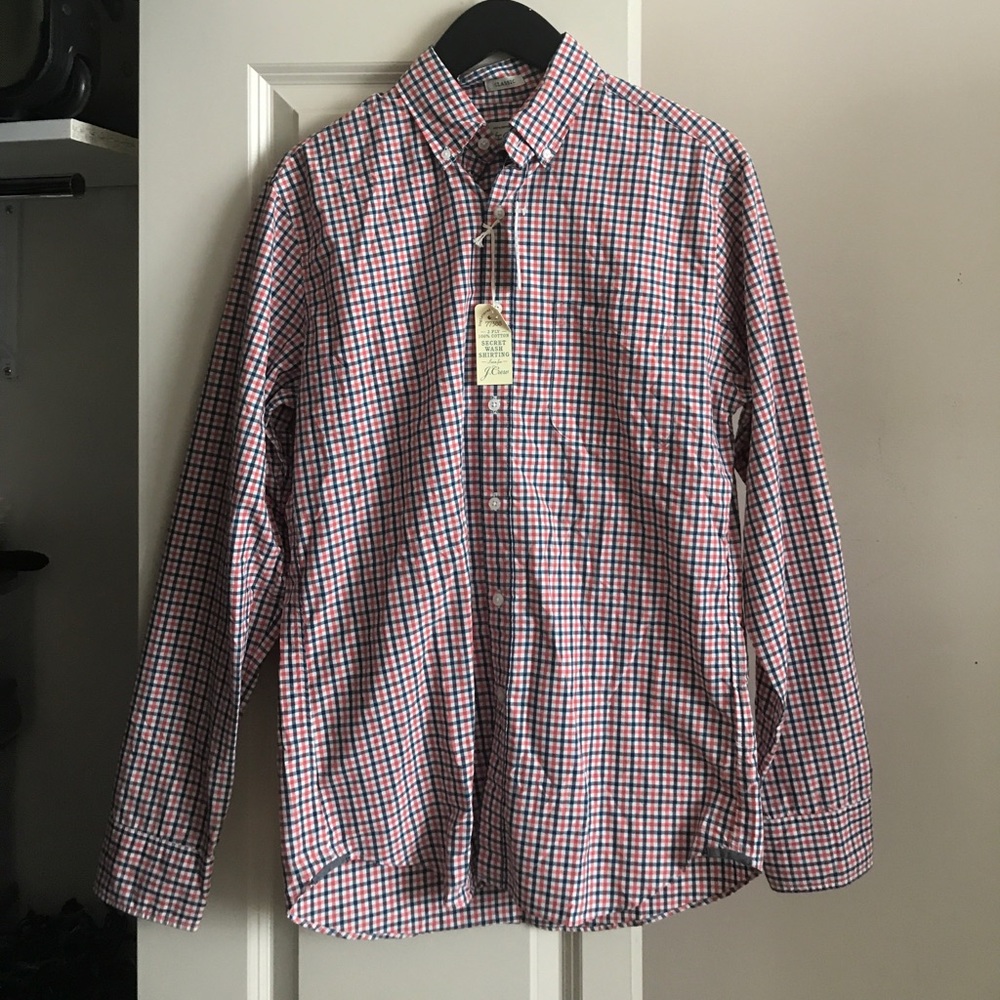 J.Crew Classic Fit Gingham Washed Shirt