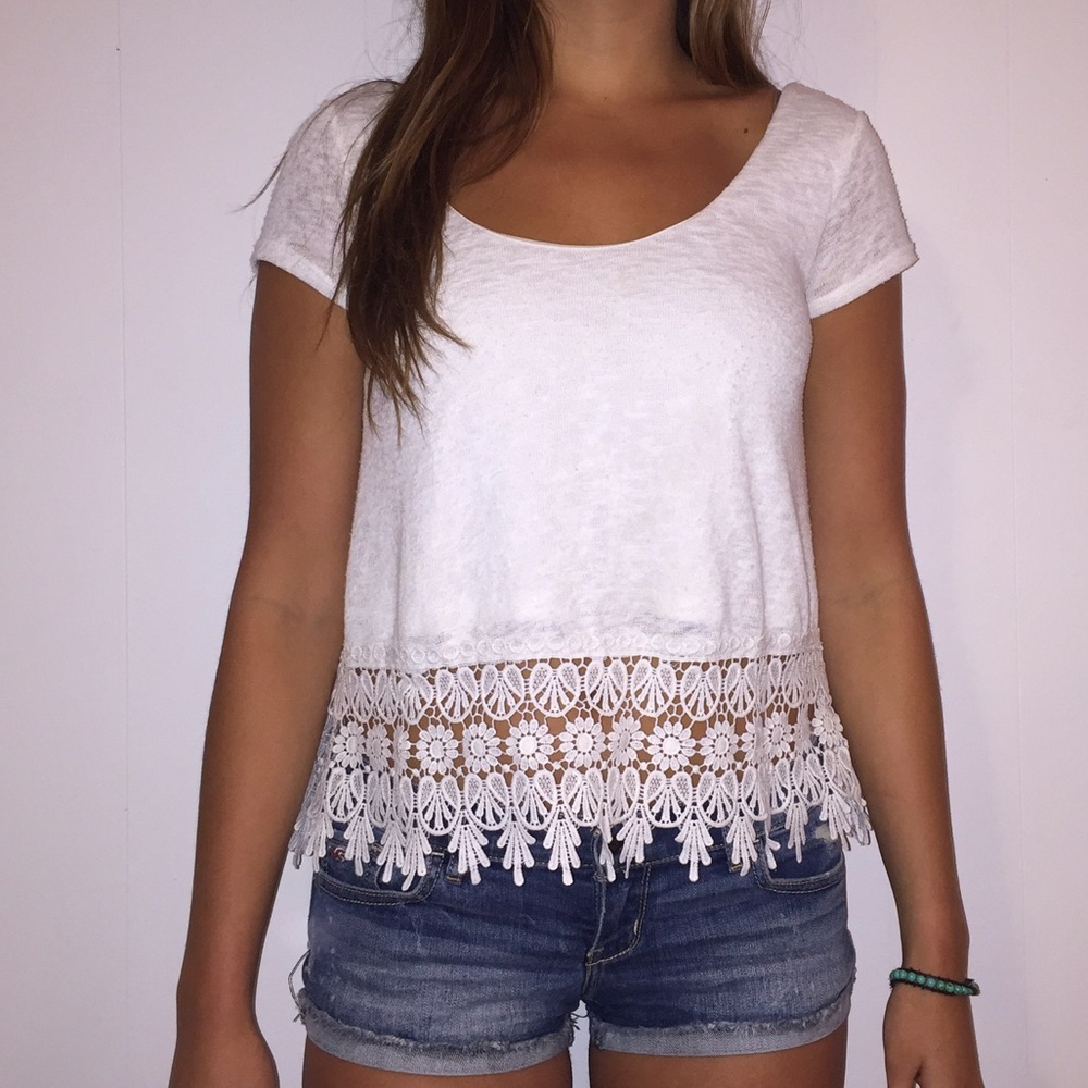 White Crochet Top