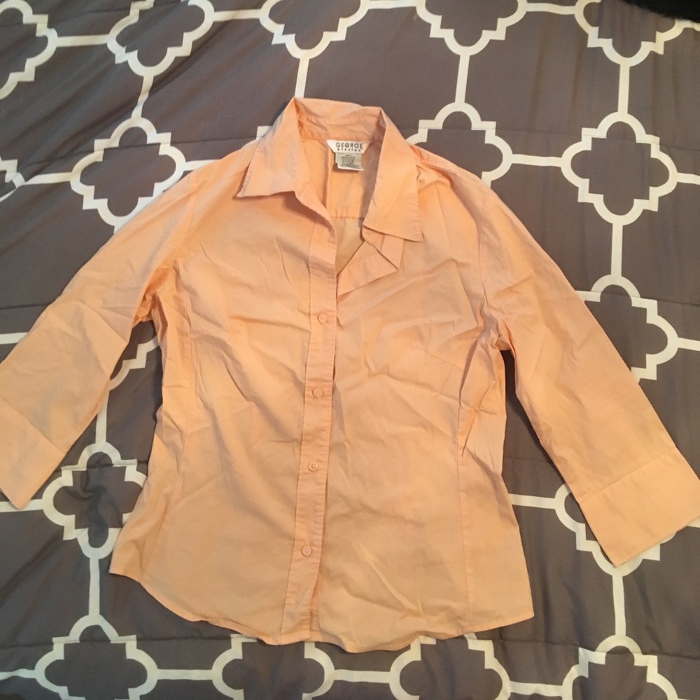 Peach Button Down Dress Shirt