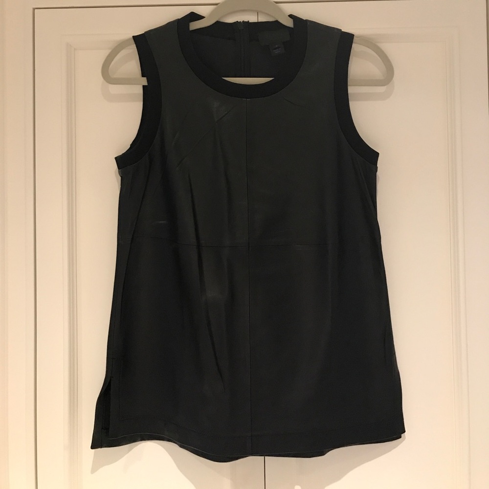 JCrew collection leather sleeveless top