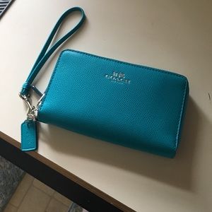 Leather Double Zipper wallet