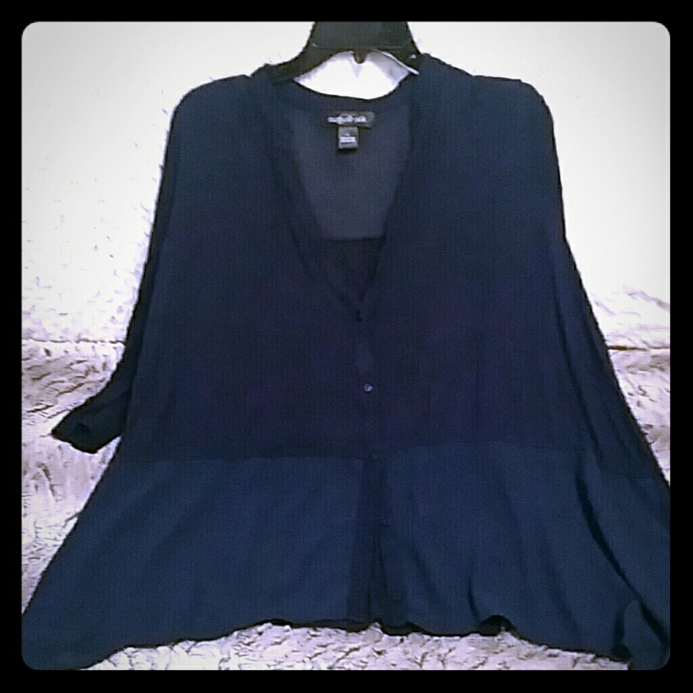 Navy blue light weight cardigan blouse