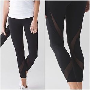 Lululemon Black Tranquil Tight with Mesh 4