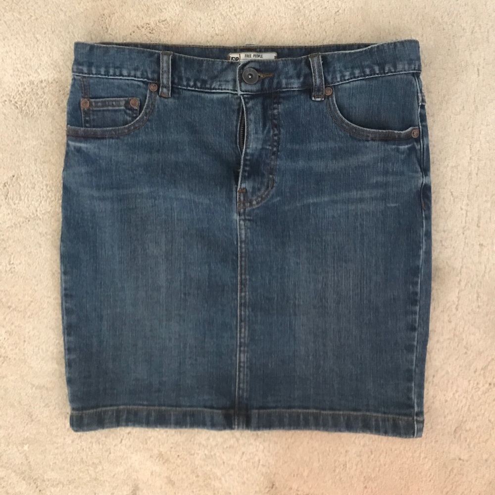 Free People denim skirt