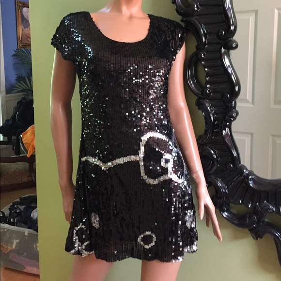Hello Kitty Dresses & Skirts - Hello kitty black sequin dress XS new without tags