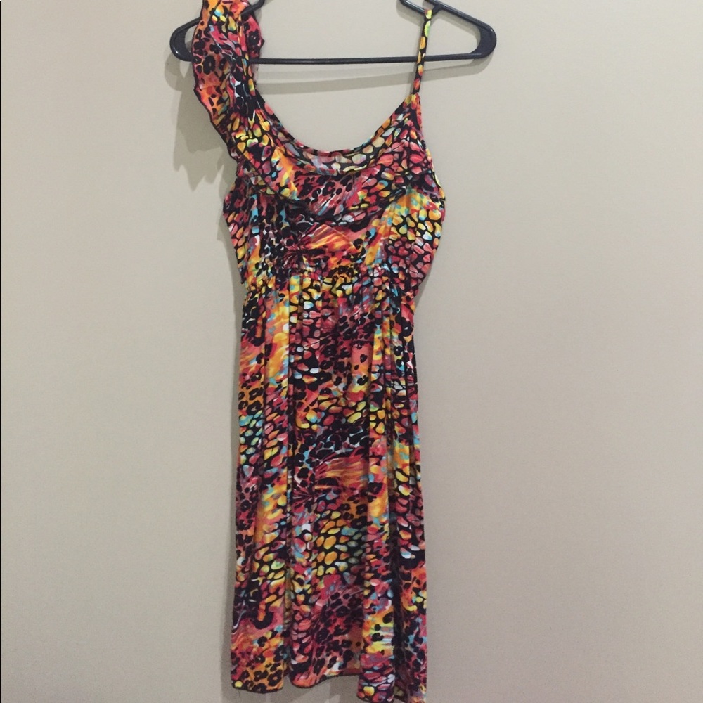 🌼Multi Color One Shoulder Summer Dress