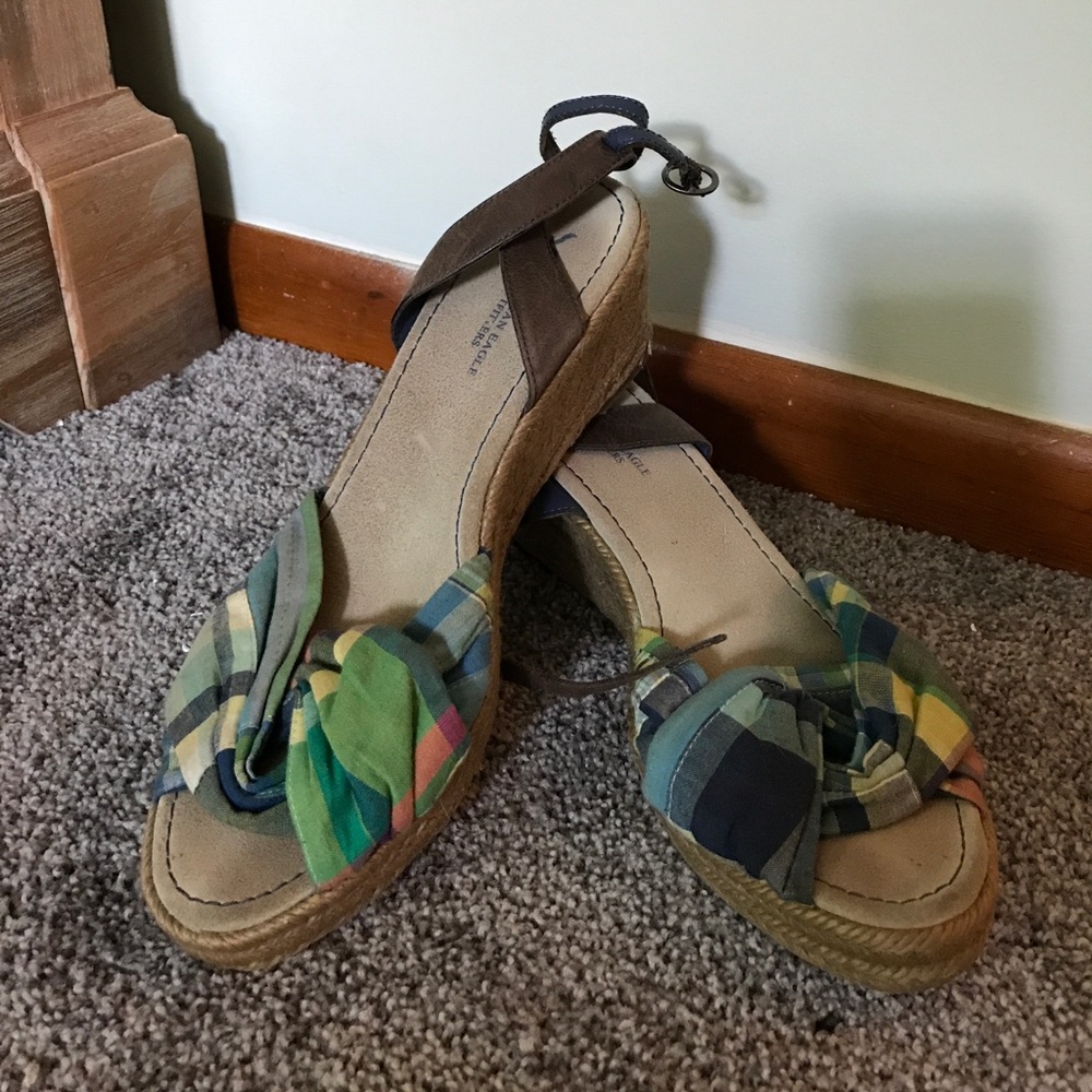 Plaid American Eagle Wedges size 9