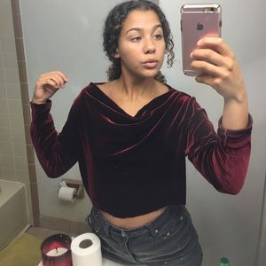 CROP TOP velvet shirt (negotiable price)