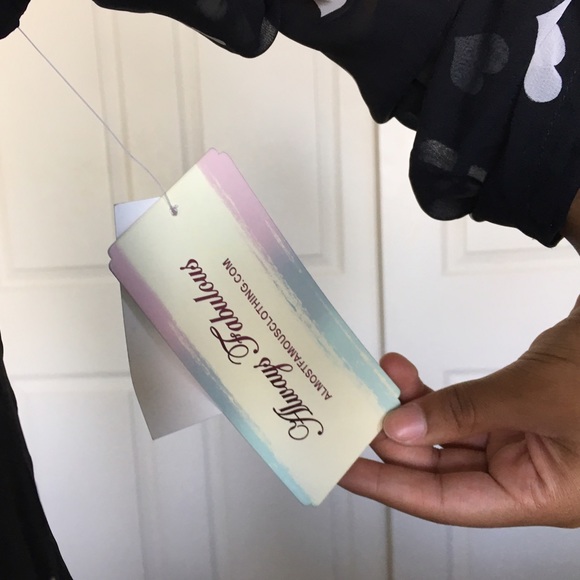 Sheer heart print high-low blouse - Picture 4 of 4