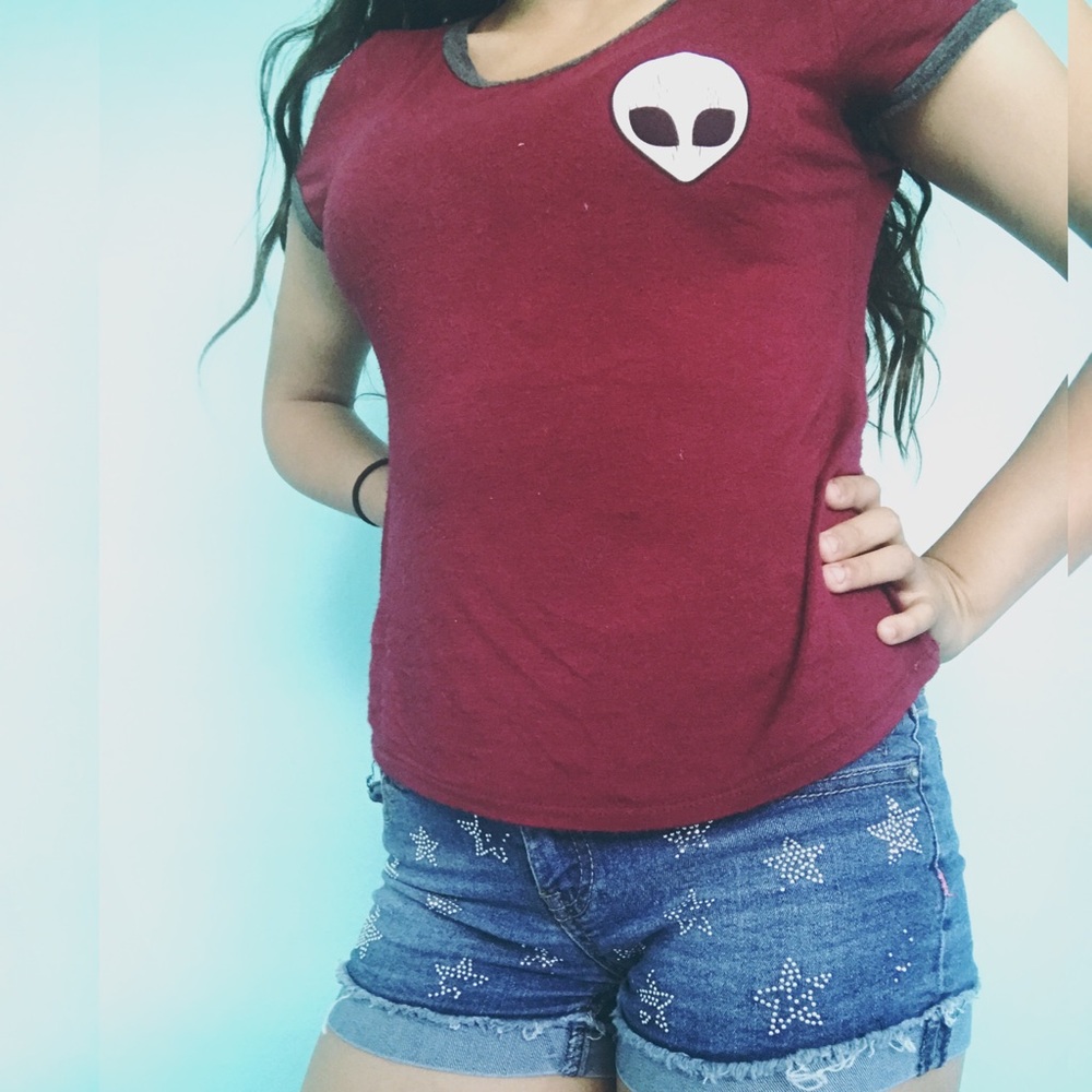 Maroon Short Sleeve Top