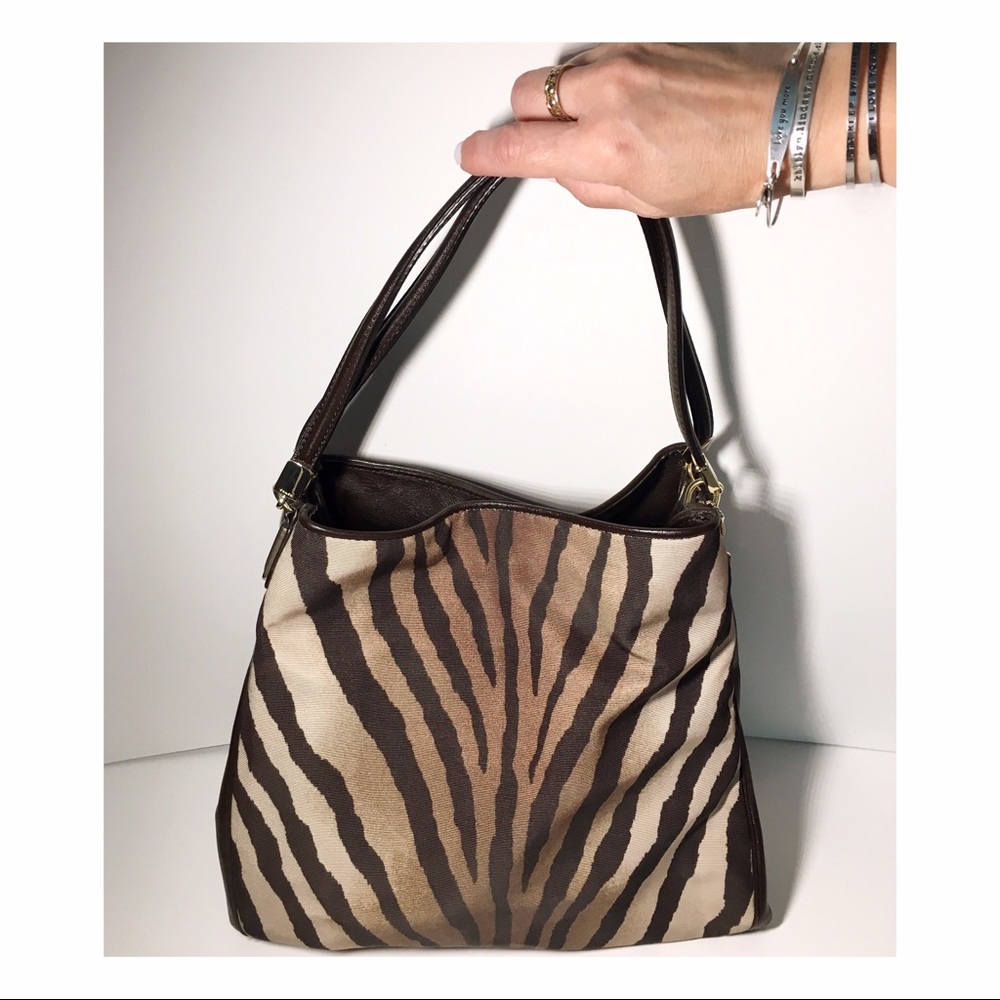 Coach Madison Small Phoebe Bag in Zebra Print