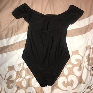 Off-The-Shoulder Ruffled One Piece Swimsuit