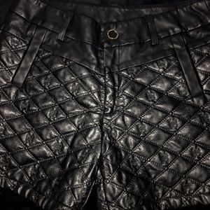 High waisted Chanel leather shorts