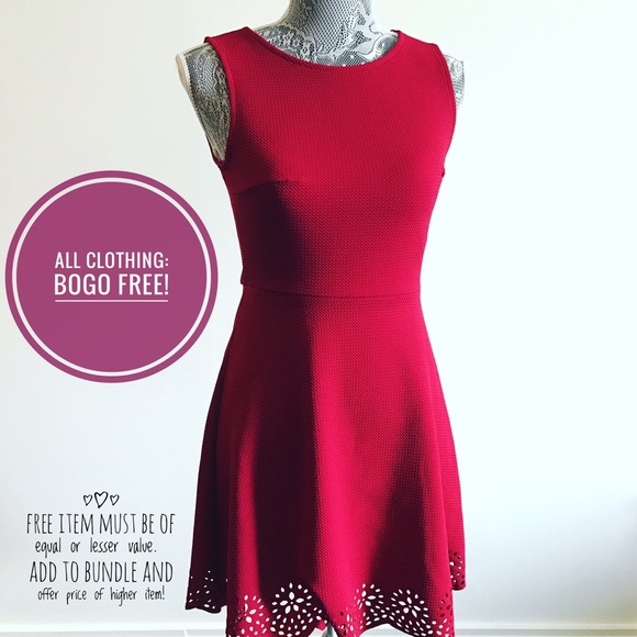Peach Royal Dresses & Skirts - Red Laser Cut Dress