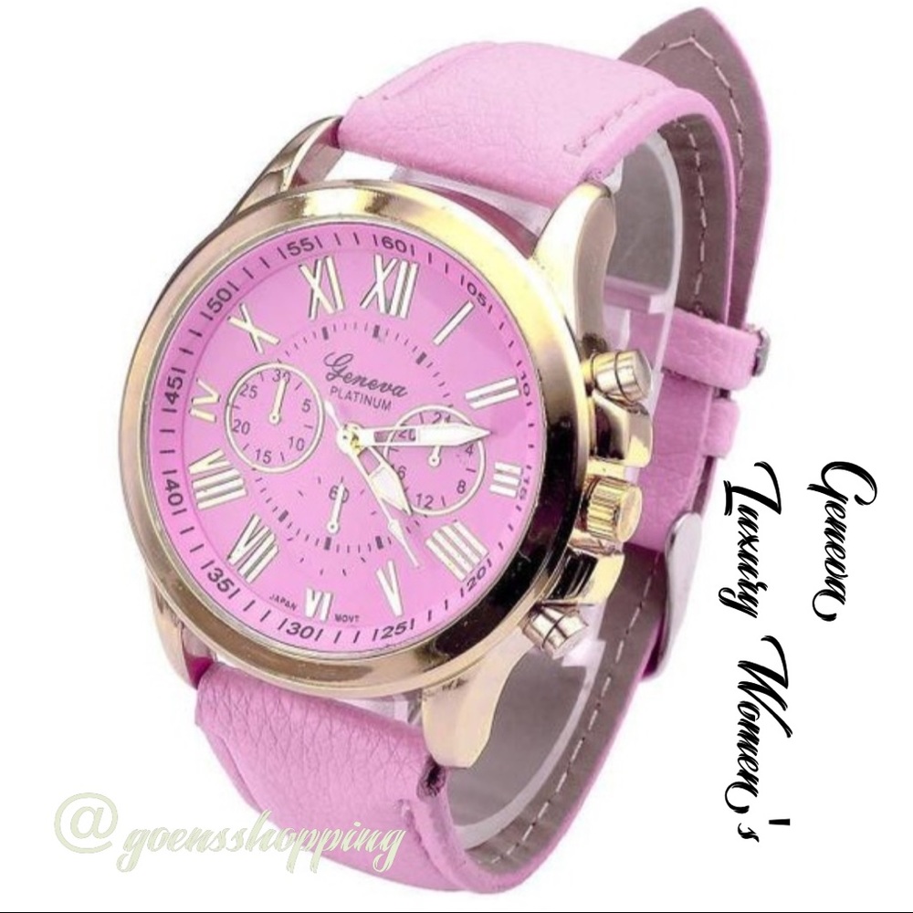 Women's Pink Geneva Quartz Analog Luxury Watch