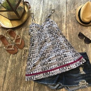 Roxy Babydoll Spaghetti Strap Flowy Summer Top