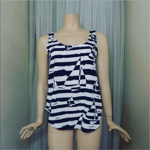 Modcloth Sailboat stripes satin tank