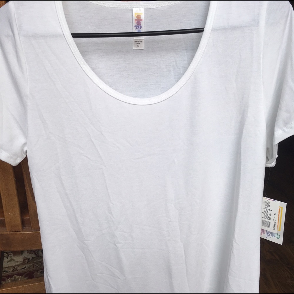 SOLID white lularoe medium classic t NWT