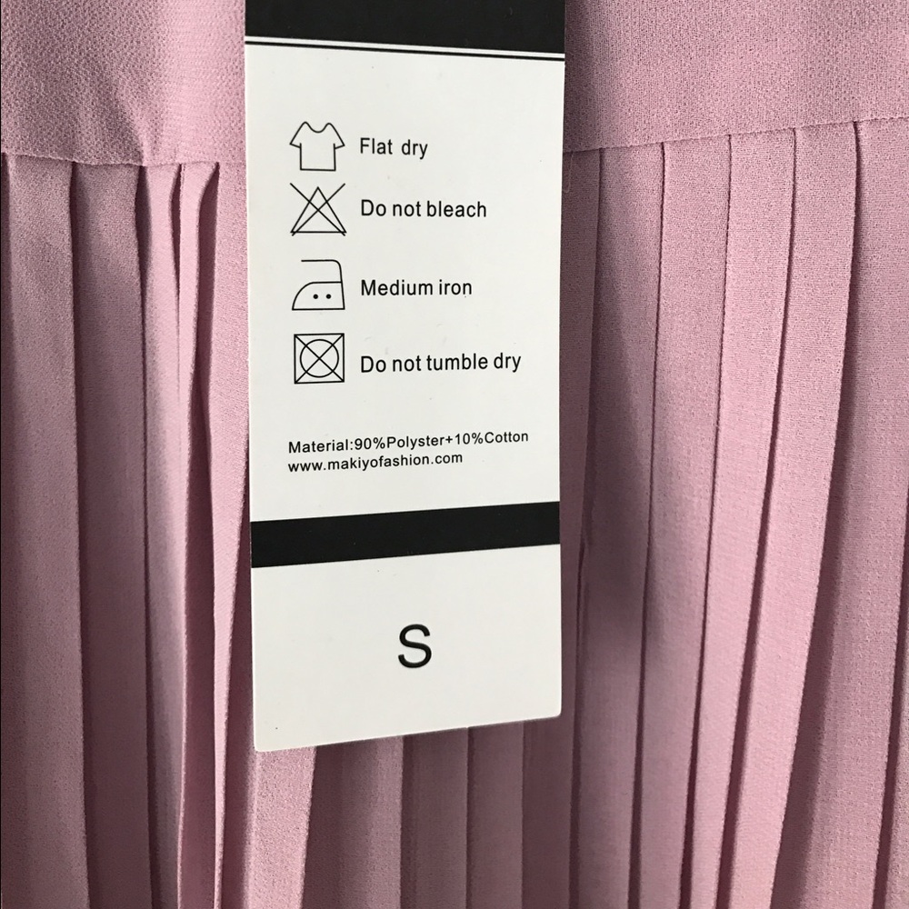 Purple (mauve) high low shirt with pleating - Picture 3 of 3