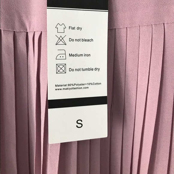 Purple (mauve) high low shirt with pleating - Picture 3 of 3