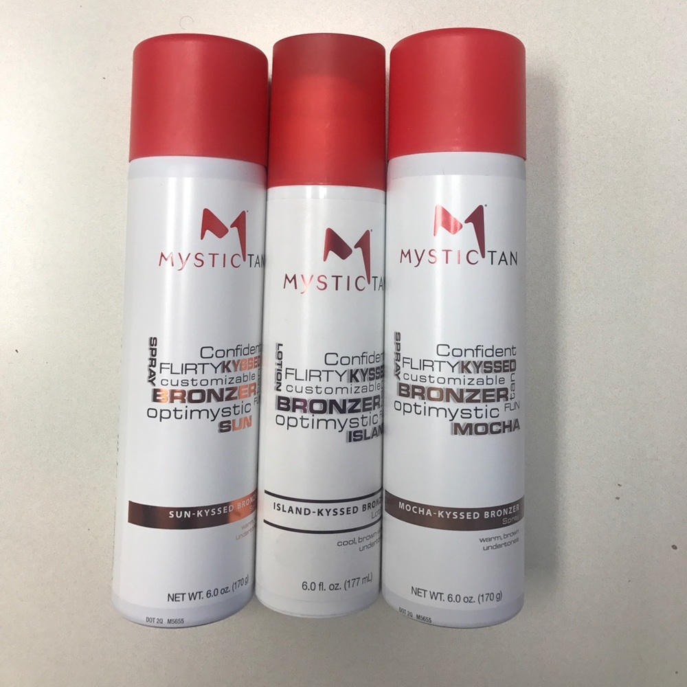Mystic bronzing spray and lotion