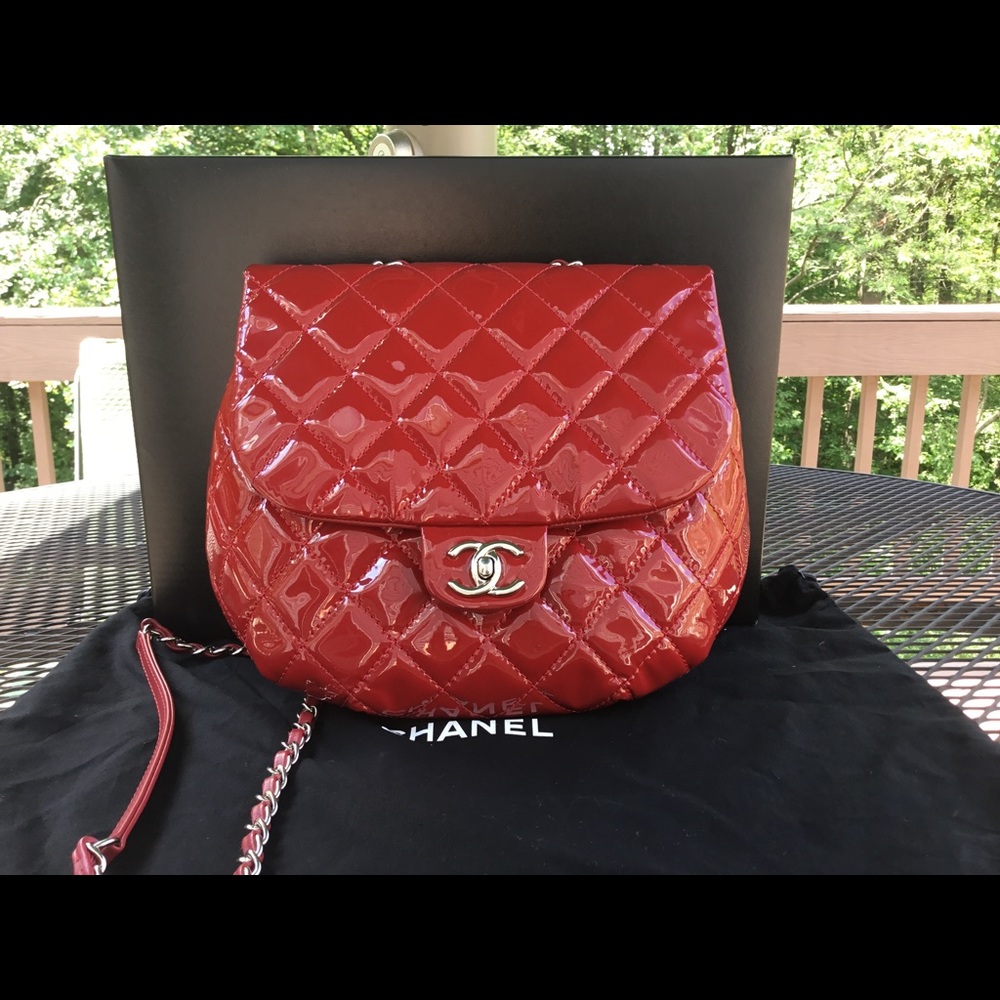 Authentic Red Patent Chanel bag