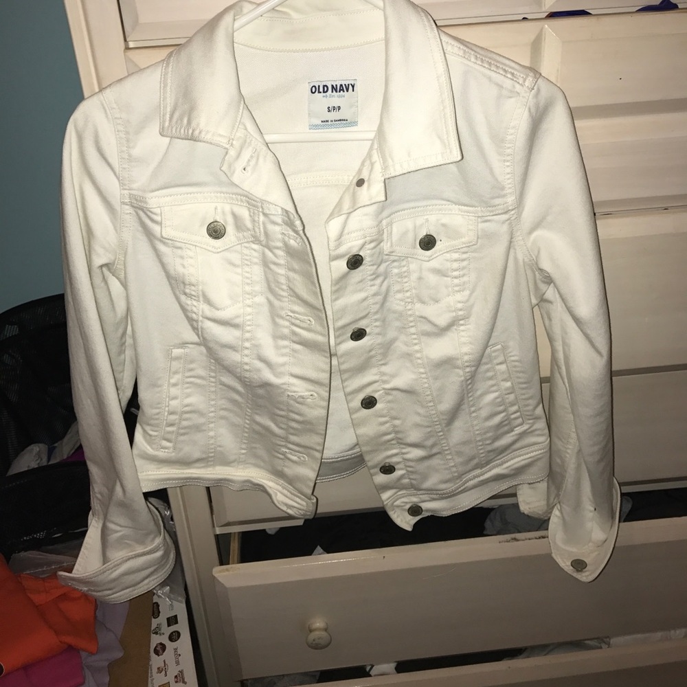 Old Navy white denim jacket