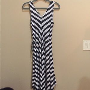 Dark Blue and White Dress