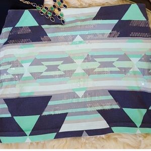 Express Aztec print mini skirt