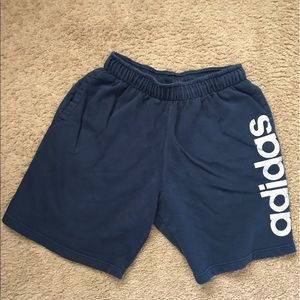 Adidas sweat shorts in navy