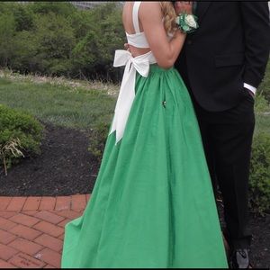 Two Piece Bow Back Sherri Hill Prom Dress