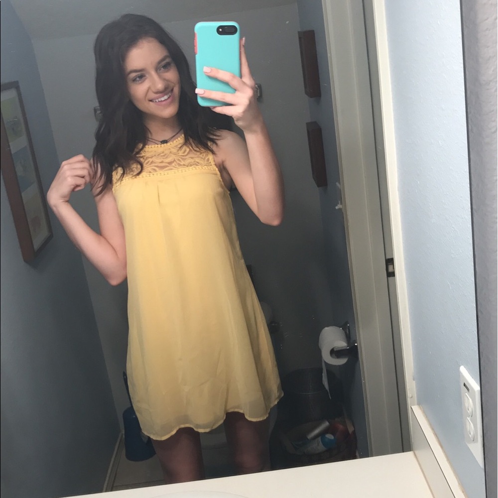 Yellow lace new dress