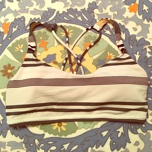 Lululemon, white, black & grey sports bra!