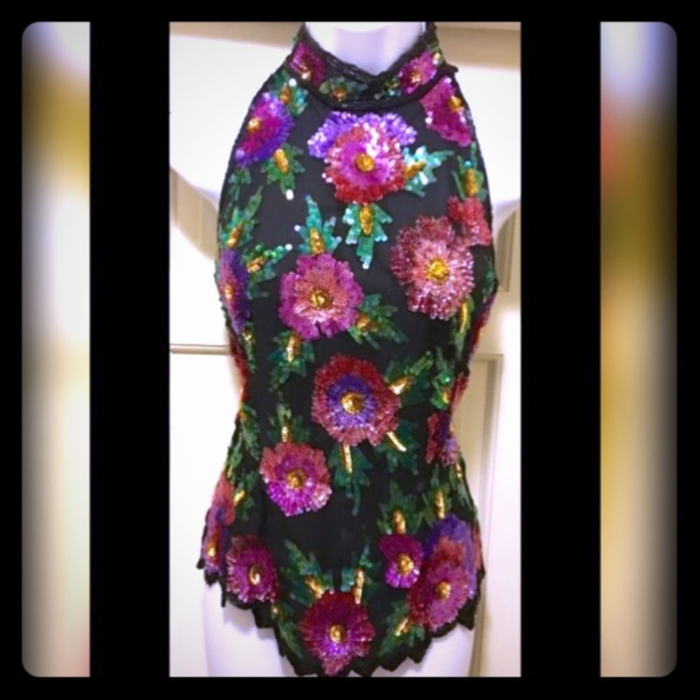 Lawrence Kagar vintage sequin halter