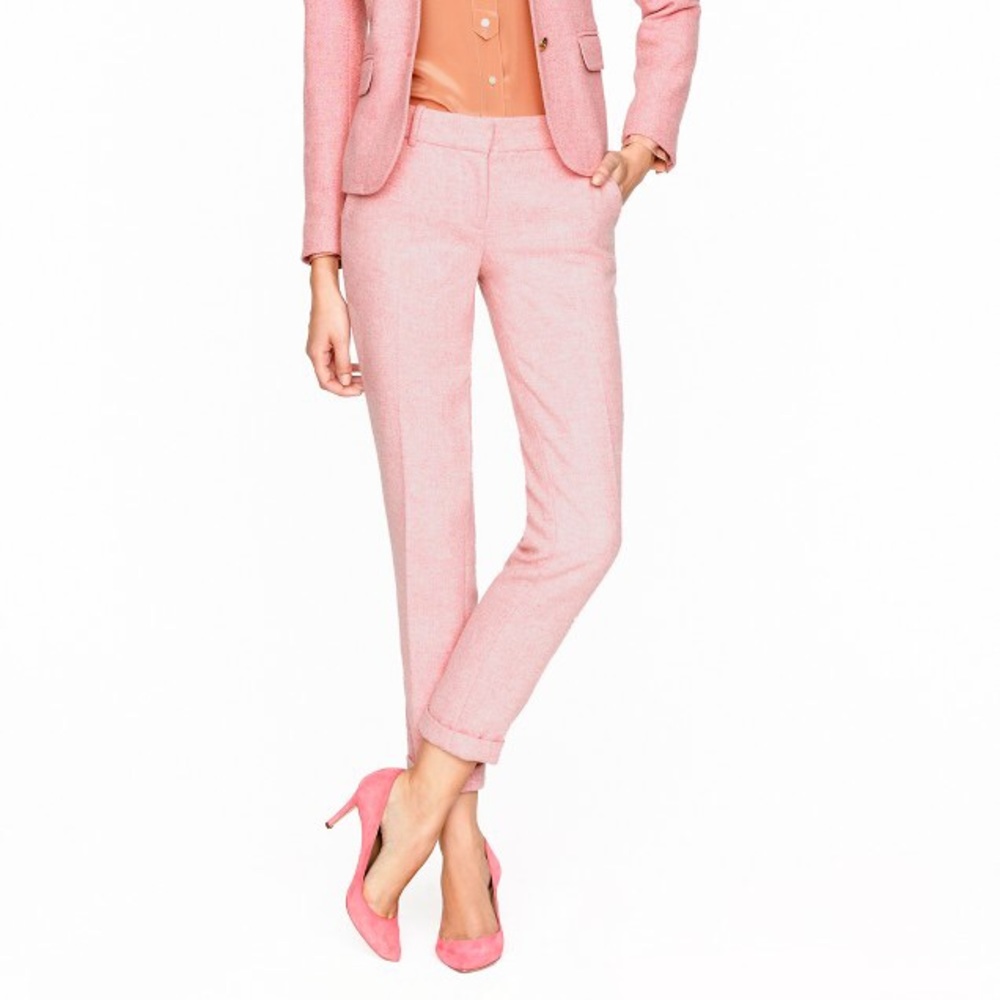 J.Crew Pink Wool Café Capri Pants