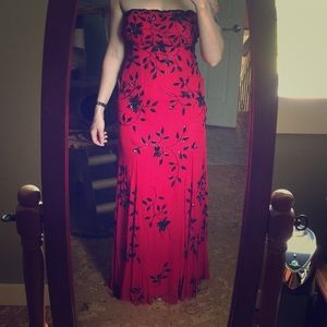 Strapless, beaded gown