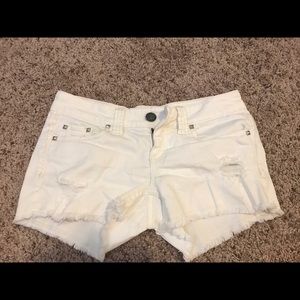 White denim shorts