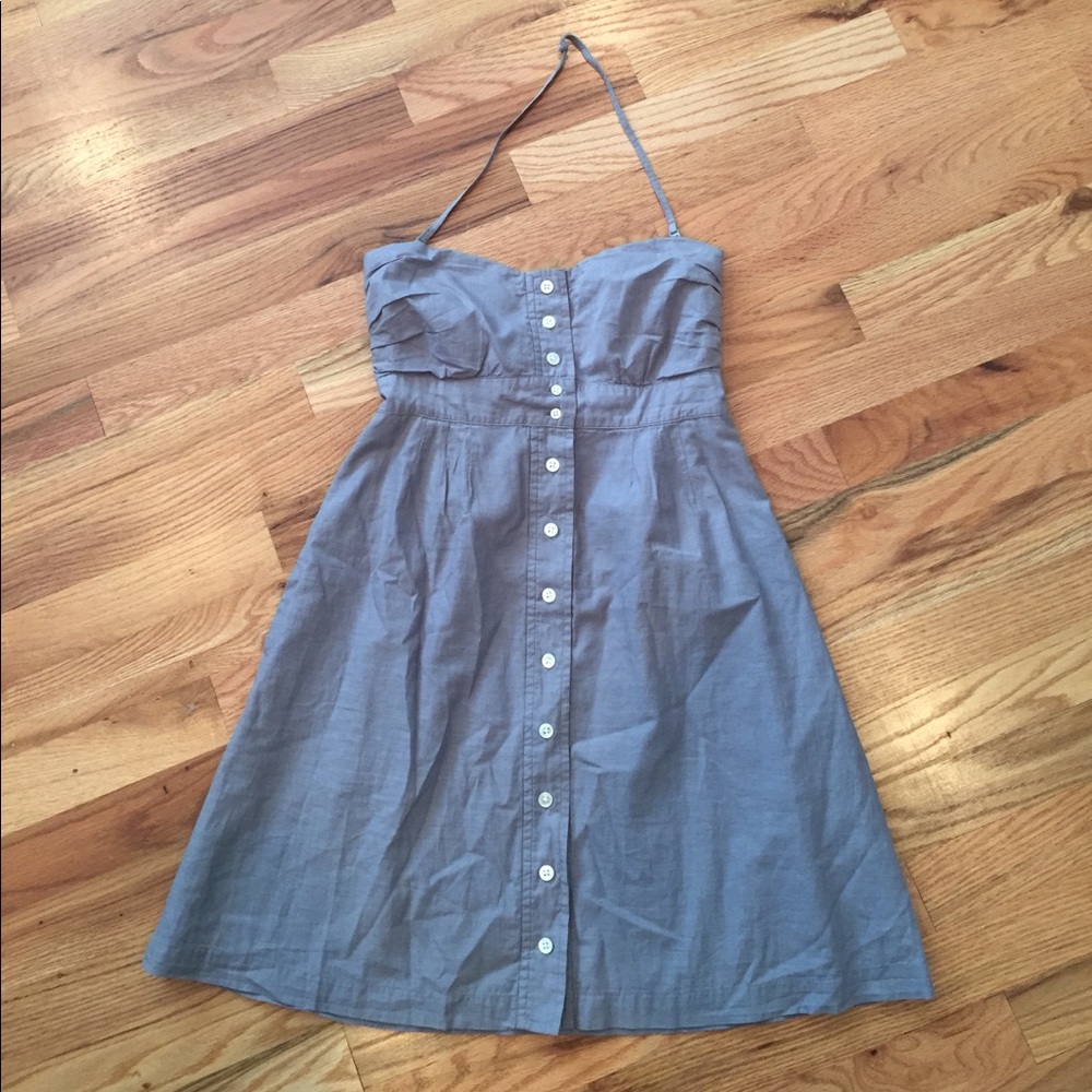 J crew gray dress button front grey