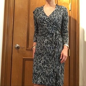 C Wonder wrap dress - Blue, black and white print