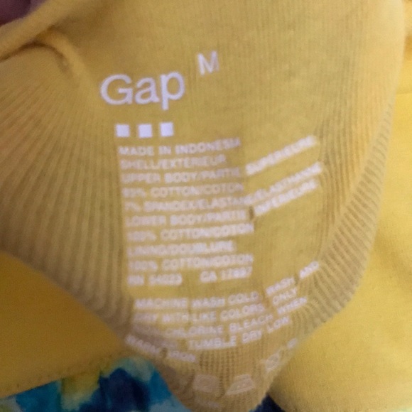 🌴GAP- M-YELLOW-TOP TANK-POCKET-TYEDYE SKIRT-SLIP - Picture 7 of 8
