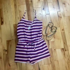 Ann Taylor Loft Striped Adjustable Romper size S