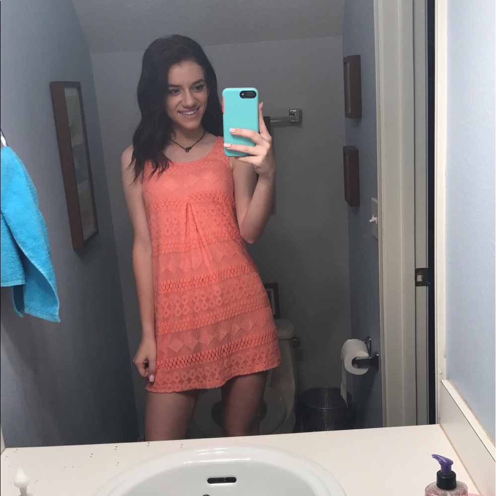 Orange lace dress
