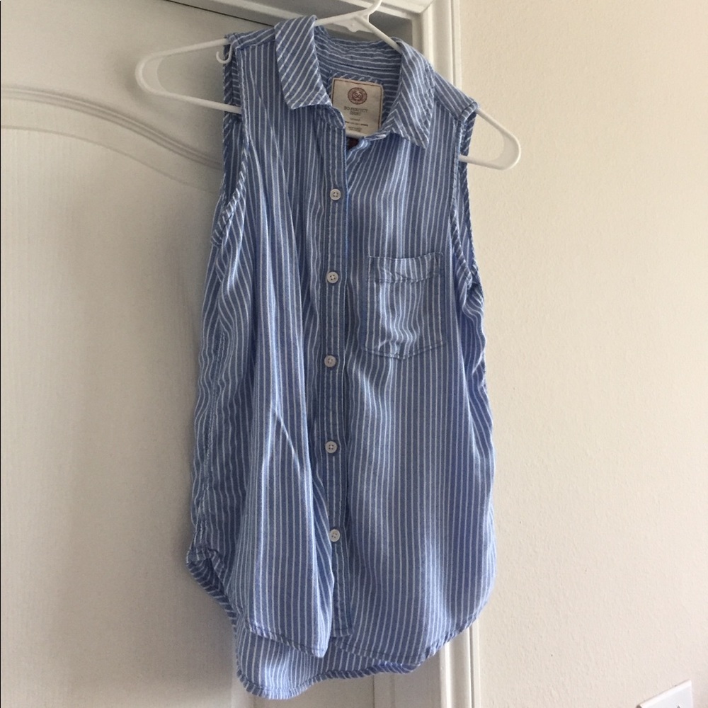 Blue striped tank top