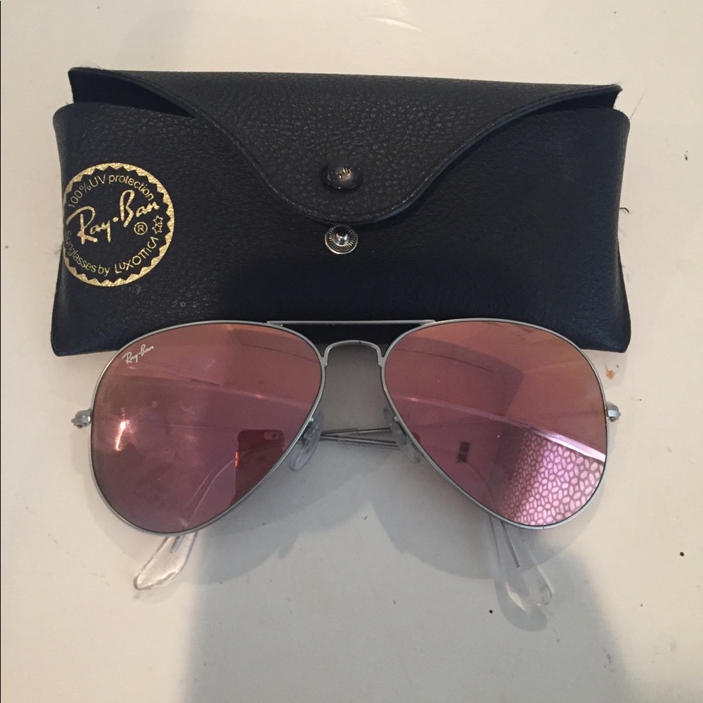Silver copper flash ray-ban sunglasses!