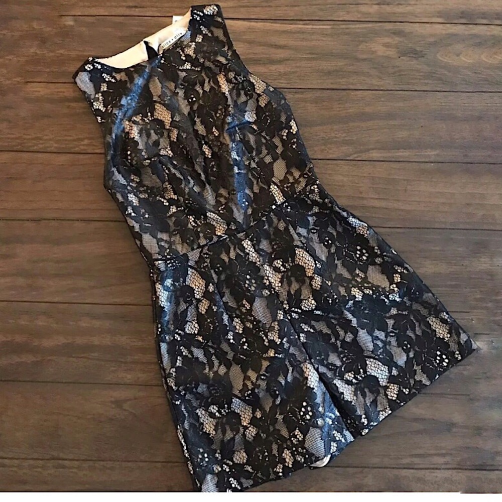 Alice + Olivia Lace Ashleigh Open Back Romper - Picture 5 of 8
