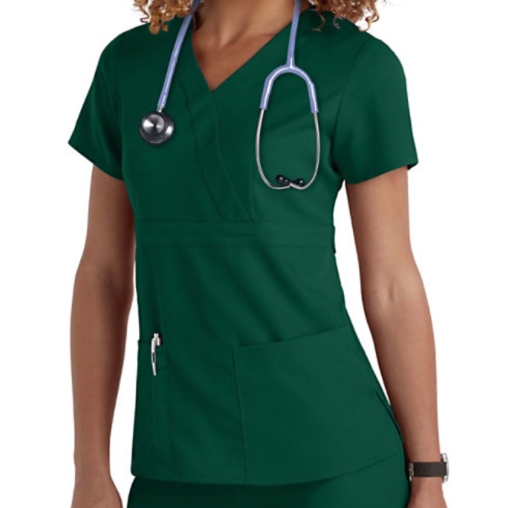 Grey's Anatomy 3 Pocket Mock Wrap Scrub Top